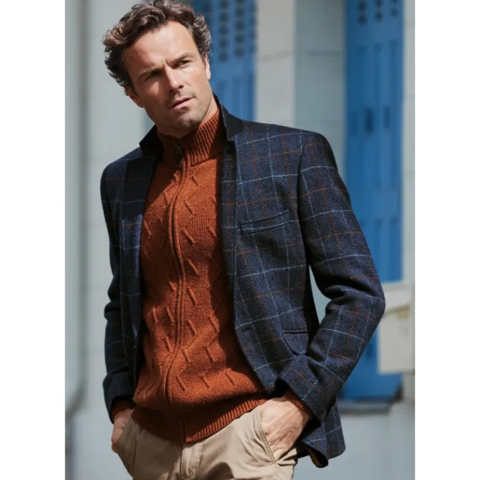 aird_harris_tweed_tailore_1.webp Brook Taverner Coats & Jackets*Aird Harris Tweed Tailored Jacket - Navy Check