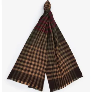 J Barbour + Son Ltd Hats, Gloves & Scarves*Barbour Ashton Scarf - Army Green/Port