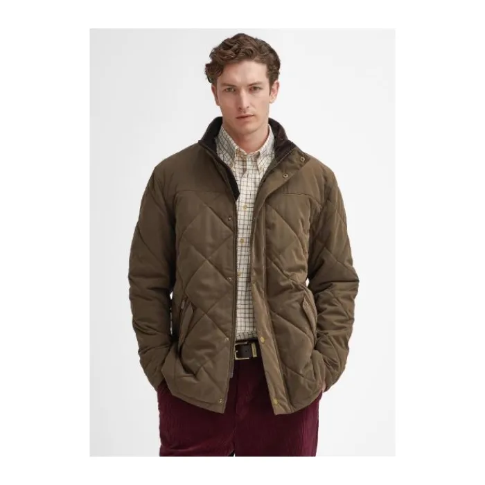 barbour_elter_quilted_jac_2.webp J Barbour + Son Ltd Coats & Jackets*Barbour Elter Quilted Jacket - Dark Olive