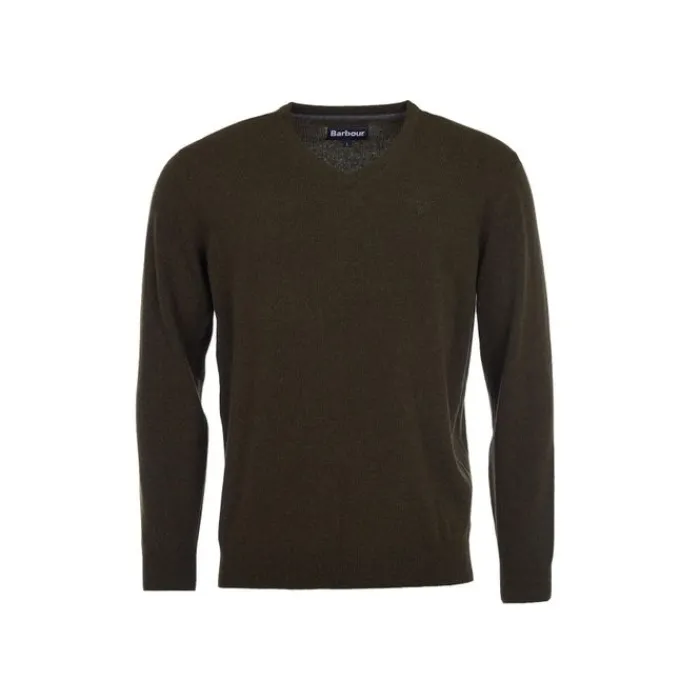 barbour_essential_lambswo_0.webp J Barbour + Son Ltd Jumpers & Cardigans*Barbour Essential Lambswool V Neck Sweater Seaweed