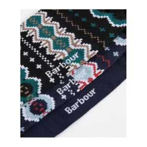J Barbour + Son Ltd Socks & Underwear*Barbour Fairisle Sock Gift Box Blue Granite/Green Loch