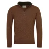 J Barbour + Son Ltd Jumpers & Cardigans*Barbour Nelson Essential Half Zip Jumper - Dark Sand