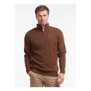 J Barbour + Son Ltd Jumpers & Cardigans*Barbour Nelson Essential Half Zip Jumper - Dark Sand