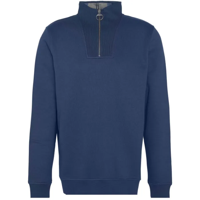 barbour_nelson_half_zip_s_0-1.webp J Barbour + Son Ltd Jumpers & Cardigans*Barbour Nelson Half Zip Sweatshirt - Navy