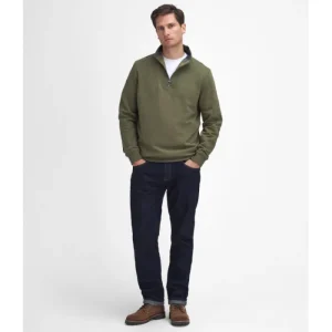 J Barbour + Son Ltd Jumpers & Cardigans*Barbour Nelson Half Zip Sweatshirt - Ivy Green