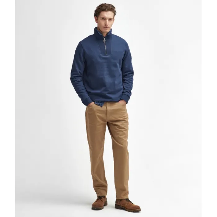 barbour_nelson_half_zip_s_1-1.webp J Barbour + Son Ltd Jumpers & Cardigans*Barbour Nelson Half Zip Sweatshirt - Navy
