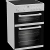 Beko Freestanding Cookers*ETC611W 60cm Twin Cavity Electric Cooker with Ceramic Hob - White