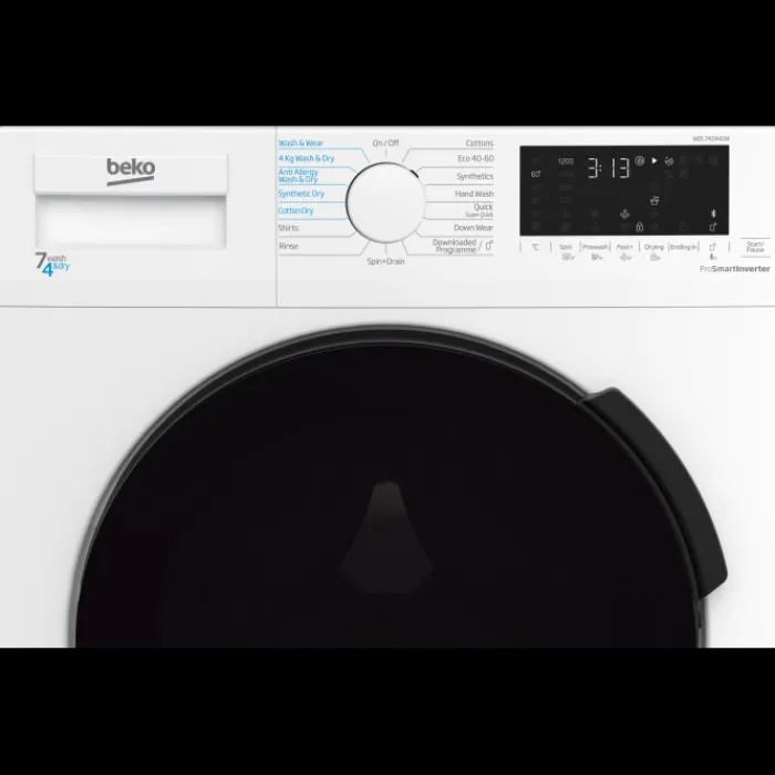 beko_wdlw_kgkg__spin_wash_1.webp Beko Washer Dryers/Freestanding Washer Dryers*WDL742441W 7kg/4kg 1200 Spin Washer Dryer - White