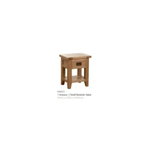 Besp Oak Furniture*NB023 1 Drawer 1 Shelf Bedside Table