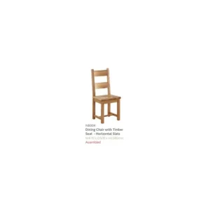 Besp Oak Furniture*NB004 Horizontal Slats Dining Chair with Timber Seat