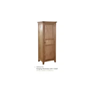 Besp Oak Furniture*NB026-KD Full Hanging Wardrobe with 1 Shelf