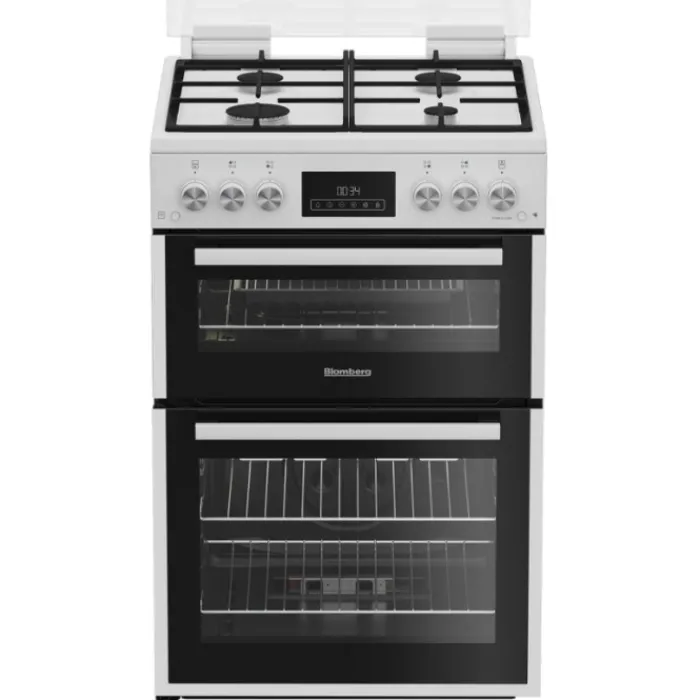 blomberg_ggrnw_cm_double__1.webp Blomberg Freestanding Cookers*GGRN655W 60cm Double Oven Gas Cooker with Gas Hob - White