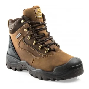 Buckbootz Safety Boots*Bsh002 Safety Hiker Style Boot Brown