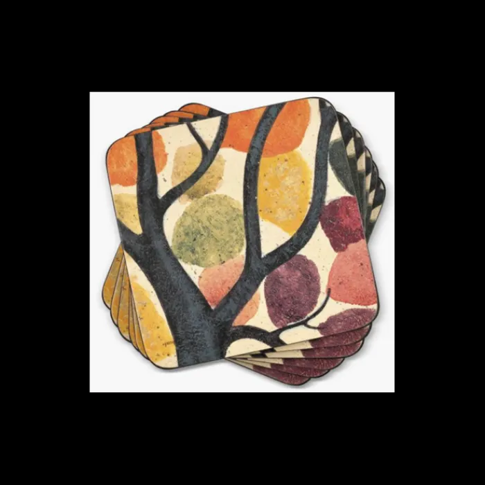 coasters_dancing_leaves___0.webp Portmeirion Kitchen And Dining | Tableware*Coasters Dancing Leaves 6 Pack