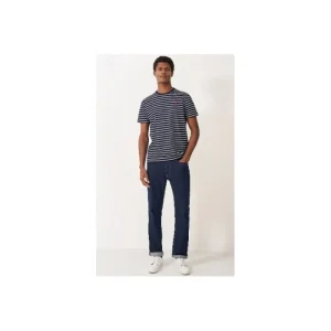 Crew Clothing Company T-Shirts*Crew Breton Stripe T-Shirt - Dark Navy White Stripe