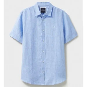 Crew Clothing Company Shirts*Crew Short Sleeve Linen Shirt - Heritage Sky White