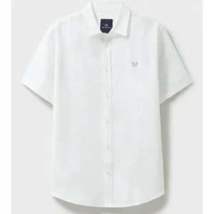 Crew Clothing Company Shirts*Crew Short Sleeve Linen Shirt - Heritage White