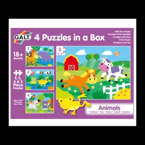 JAMES GALT + SONS Galt Toys*Galt 4 Puzzles In A Box Animals