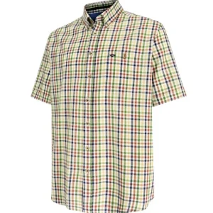 Hoggs Of Fife Ltd Shirts*Hoggs Aberdour Short Sleeve Checked Shirt - Gold