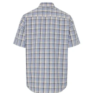 Hoggs Of Fife Ltd Shirts*Hoggs Aberdour Short Sleeve Checked Shirt - Blue/Corn