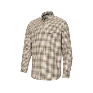 Hoggs Of Fife Ltd Shirts*Hoggs Garvock Cotton Twill Shirt - Brown / Green Check