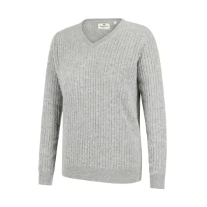 Women Hoggs Of Fife Ltd Jumpers & Cardigans*Hoggs Lauder Ladies Cable Pullover Grey