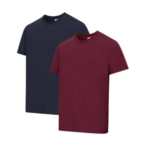 Hoggs Of Fife Ltd T-Shirts*Hoggs Sandwood 2 Pack T-Shirts - Midnight / Merlot