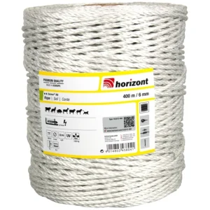 Hotline Electric Fencing*Horizont Polyrope White Farmer R6 400m 6mm