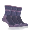 Women Jeep Socks*Ladies 3 Pack Socks Pink/Purple 4-8