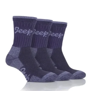 Women Jeep Socks*Ladies 3 Pack Socks Purple 4-8