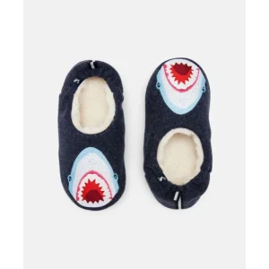 Joules Ltd Slippers*Joules Kids Applique Shark Felt Mule Slippers Navy