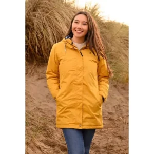 Women Lighthouse Coats & Jackets*Eva Long Ladies Coat - Antique Gold