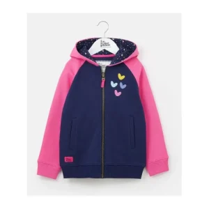 Lighthouse Jumpers*Jasmine Full Zip Jacket - Navy/Pink Hearts