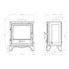 Penman Woodburner And Multifuel Stoves*Bassington Compact Multi Fuel Eco Stove 5kW - Black with Skirted Legs
