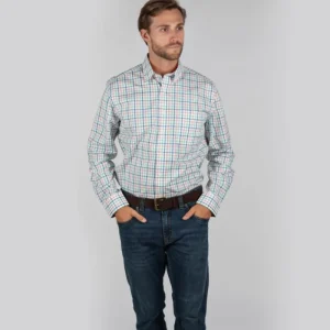 Schoffel Shirts*Holkham Classic Shirt Mint/Mykonos/Coral