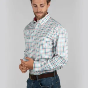 Schoffel Shirts*Holkham Classic Shirt Mint/Mykonos/Coral