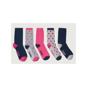 Women Schoffel Socks | Socks*Ladies Bamboo Sock Box Of 5 - Navy/Pink Mix