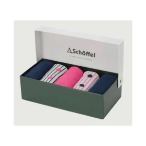 Women Schoffel Socks | Socks*Ladies Bamboo Sock Box Of 5 - Navy/Pink Mix
