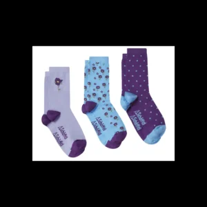 Women Schoffel Socks*Ladies Bamboo Socks 3 Pack - Pansy Print