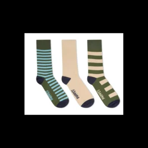 Schoffel Socks & Underwear*Mens Bamboo Socks Cedar Stripe 3 Pack