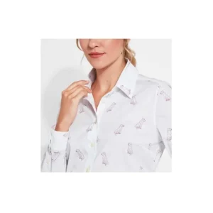 Women Schoffel Shirts*Norfolk Shirt - Wine labrador Print