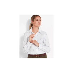 Women Schoffel Shirts*Norfolk Shirt - Wine labrador Print