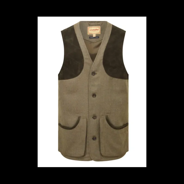 schoffel_ptarmigan_tweed__1-2.webp Schoffel Gilets | Shooting*Ptarmigan Tweed Waistcoat - Loden Green