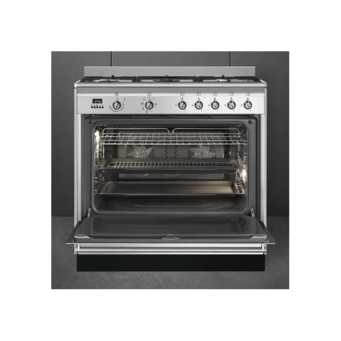 smeg_sukmfx_cm_concert_du_0.webp smeg Range Cookers*SUK91MFX9 90cm Concert Dual Fuel Range Cooker - Stainless Steel