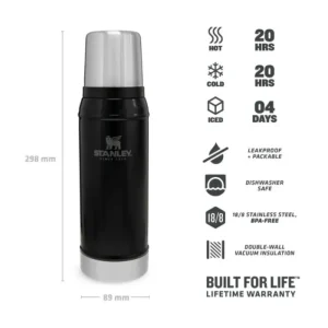 Stanley flasks Flasks & Travel Mugs*Stanley Classic Vacuum Bottle 0.75L - Matt Black Pebble
