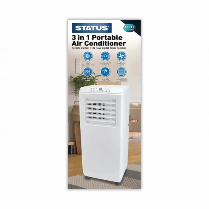 status__in__btu_portable__0.webp Status Fans*3 in 1 5000BTU Portable Air Conditioner with Remote