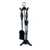 The Brass World Companion Sets*D-027 Fire Set (5 piece) Cage Top 26" - Black / Black Nickle